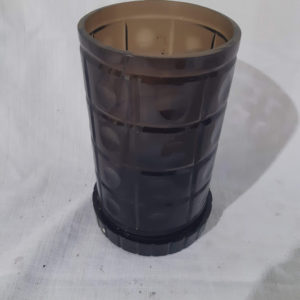 כוס לנר שחור גדול + תחתית (מלאי 9 יחידות)