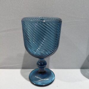 כוסות יין כחול ספירלה נמוך (מלאי 258 )(מיקום F12 א)